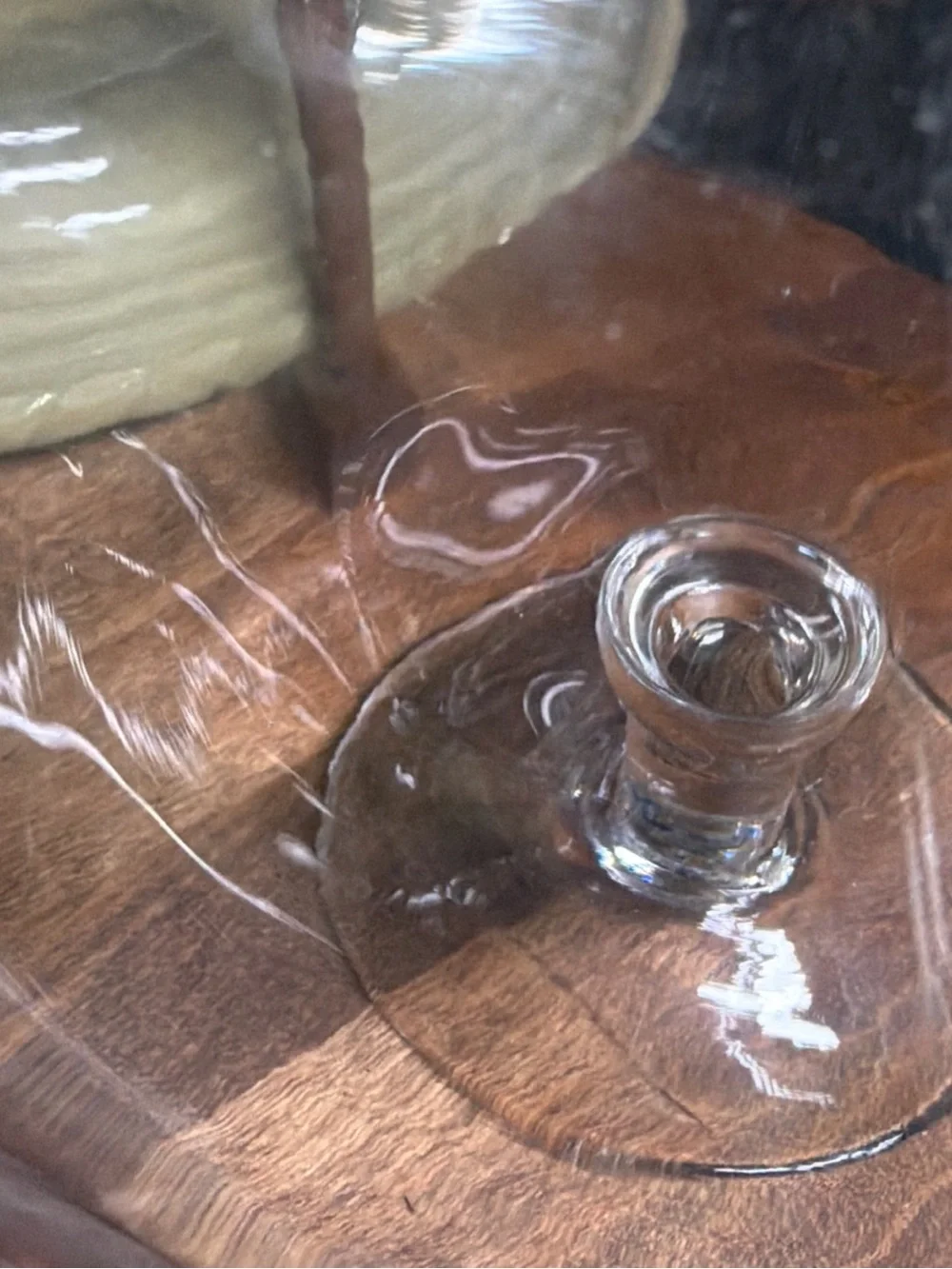 Clear Glass Apothecary Jar with Lid, 10 in, Pedestal Store From Grain To Buttons